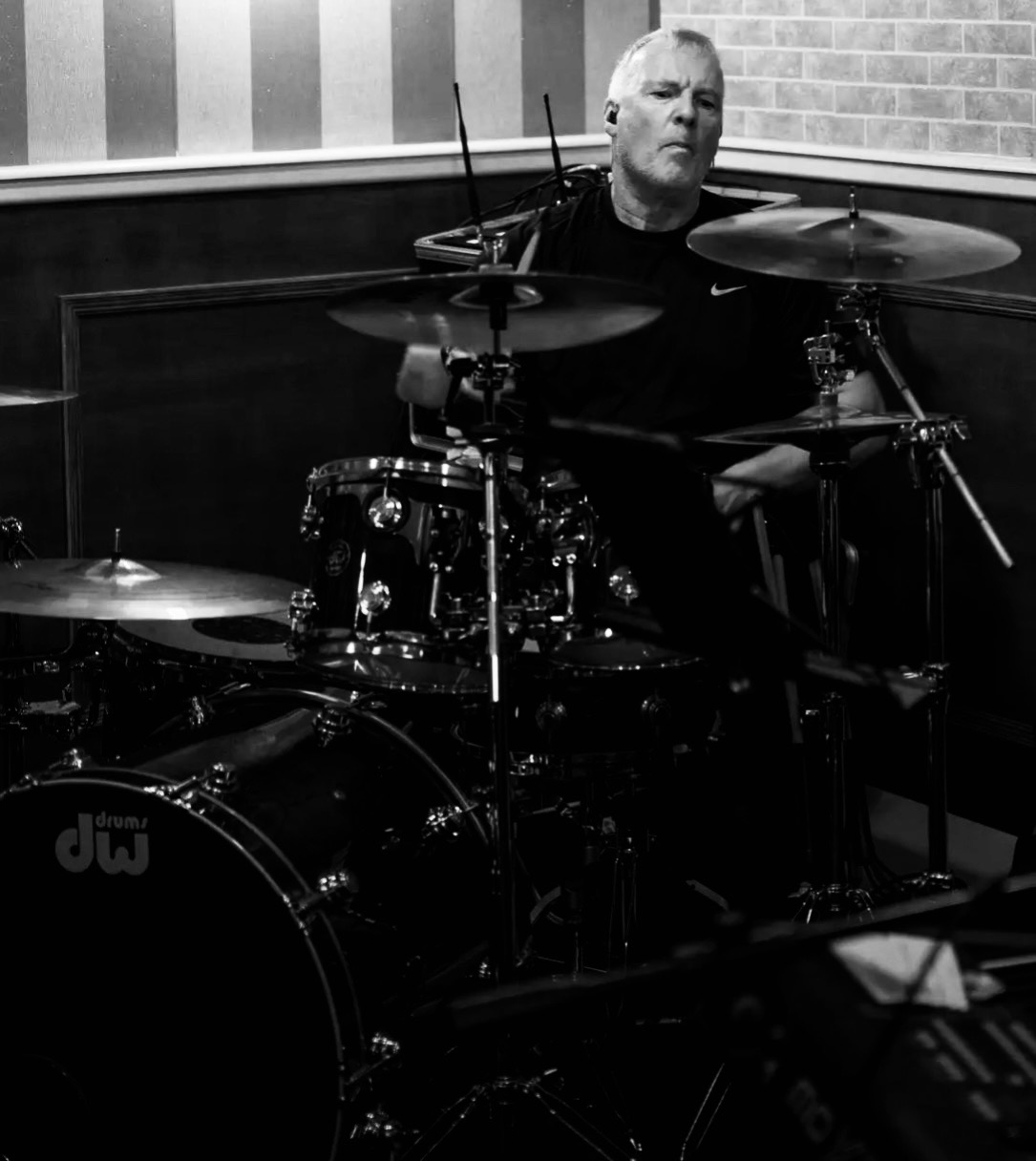 Drummer behind the kit